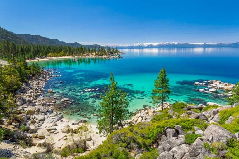 Beautiful water in Lake Tahoe United States on a sunny day