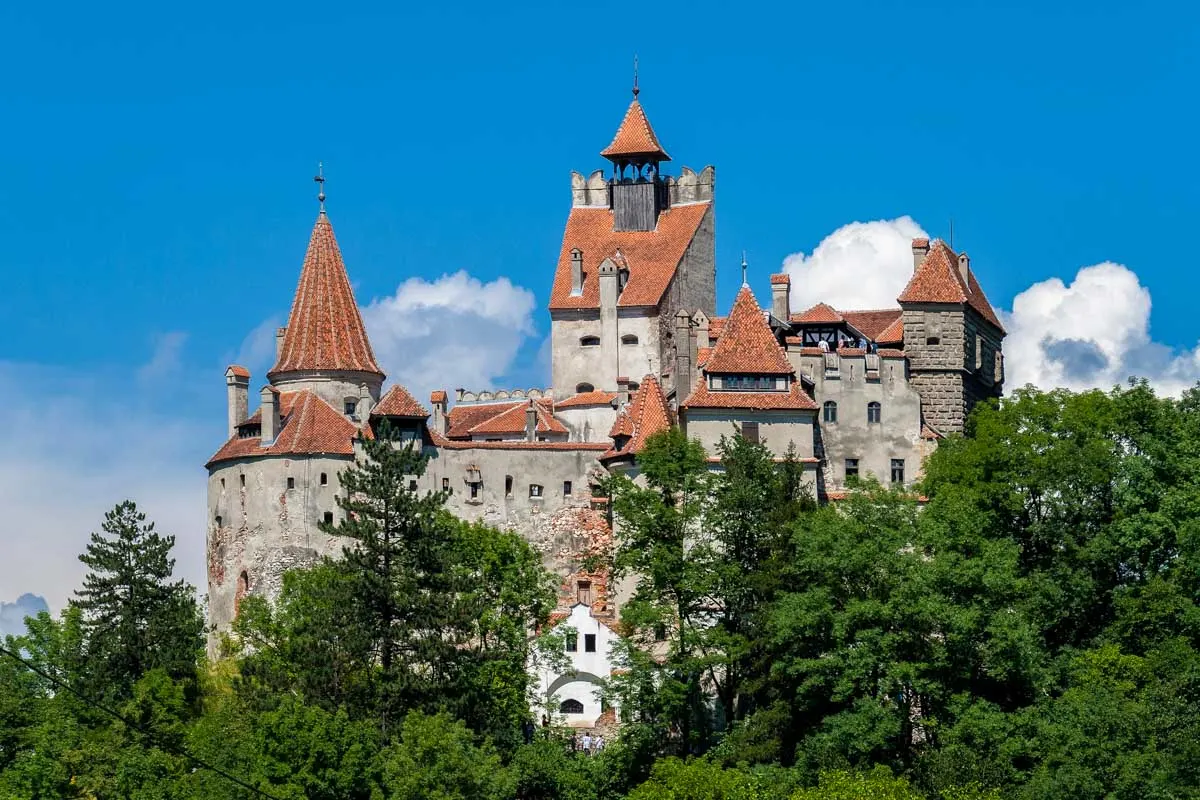 Bran Castle in Bucharest, Romania seen on a sunny day