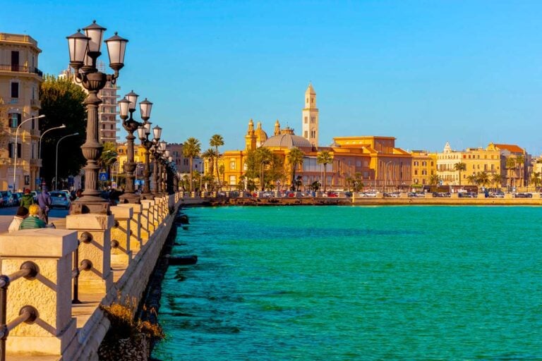 Cityscape of Bari and waterfront in Italy