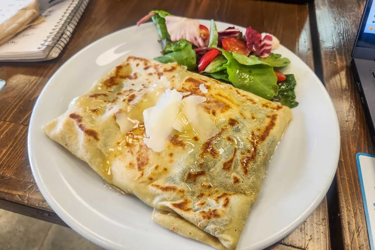 Crepe eaten for breakfast in Whistler BC