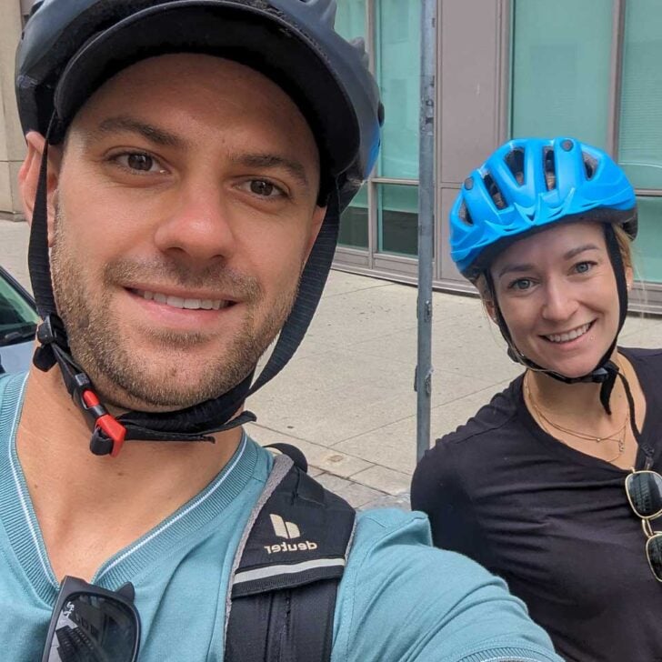 Daniel-and-Bailey-ride-ebikes-on a tour in Santa Barbara California