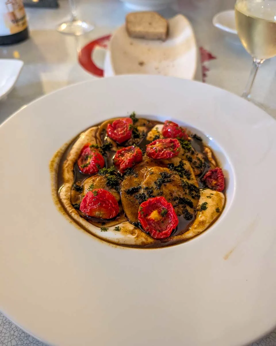 Dinner eaten on a food tour in Whistler BC