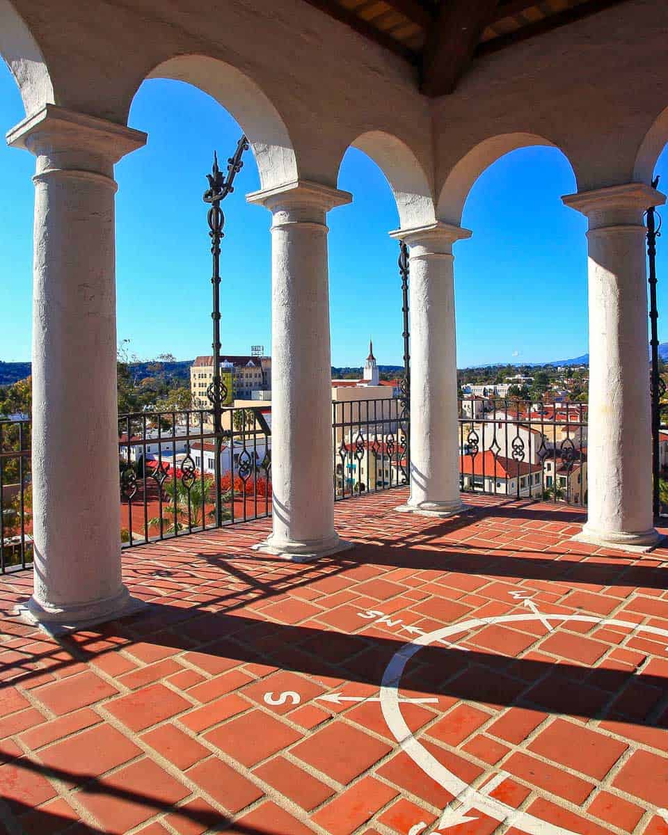 El Mirador clock tower of Santa Barbara County Courthouse, Santa Barbara California