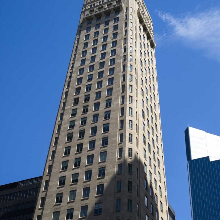 Foshay Tower seen on a historic walking tour of Minneapolis Minnesota