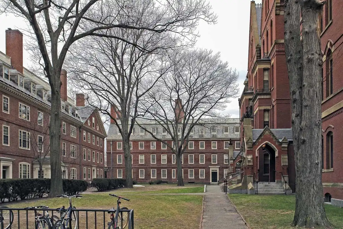 Harvard Yard in Cambridge near Boston Massachusetts