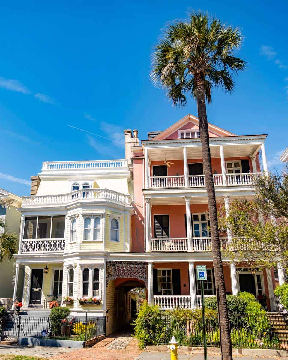 Homes along The Battery in Charleston South Carolina