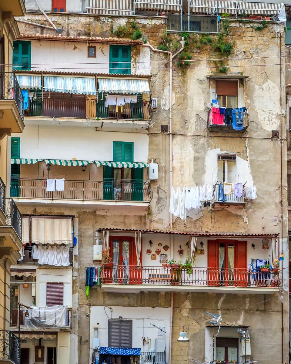 Naples Spanish Quarter buildings Naples Italy