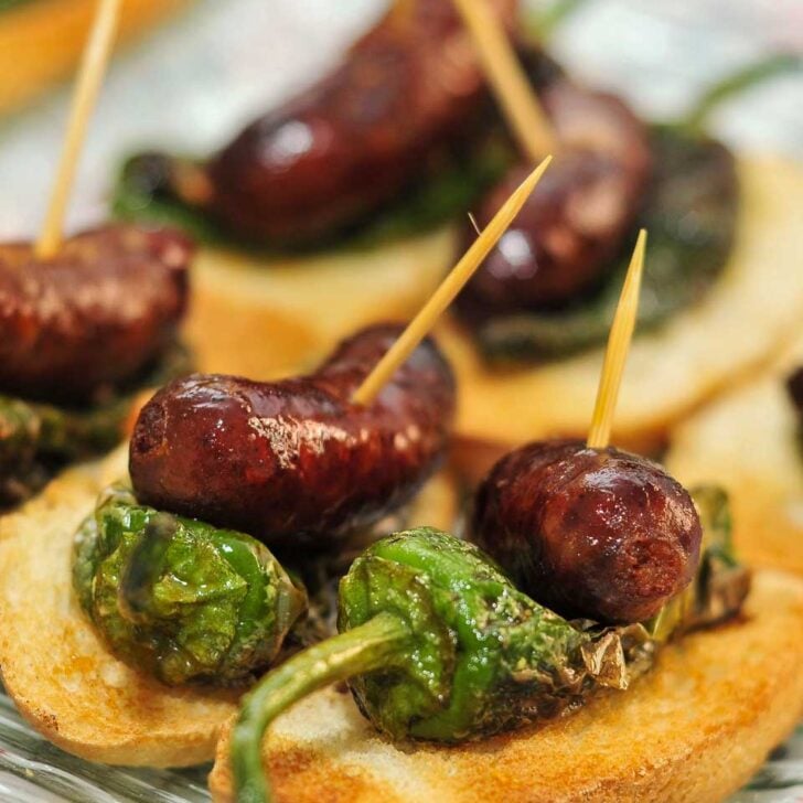 Spanish tapas eaten on a food tour in San Sebastian Spain