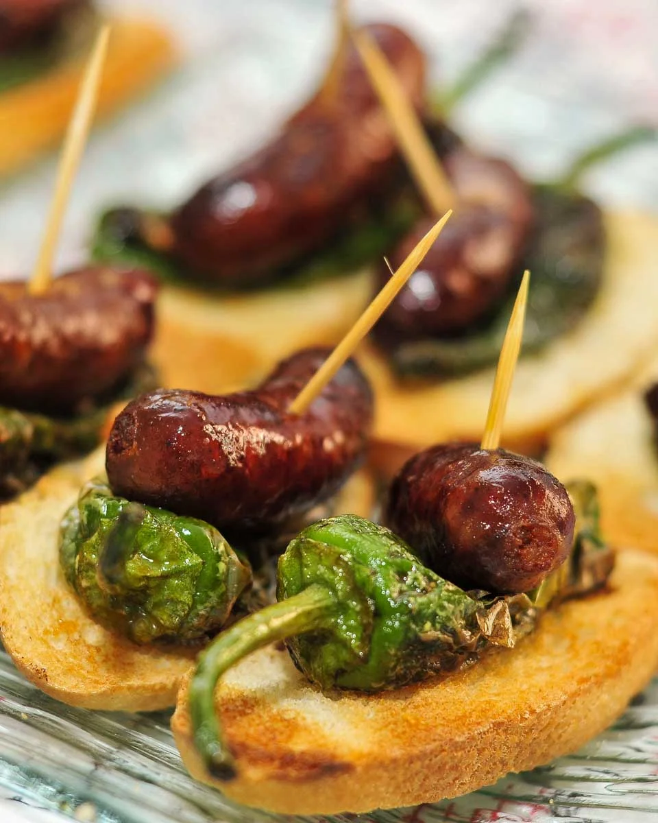Spanish tapas eaten on a food tour in San Sebastian Spain