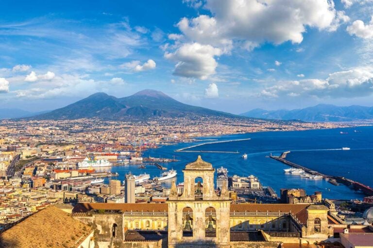 The Naples cityscape in Naples Italy