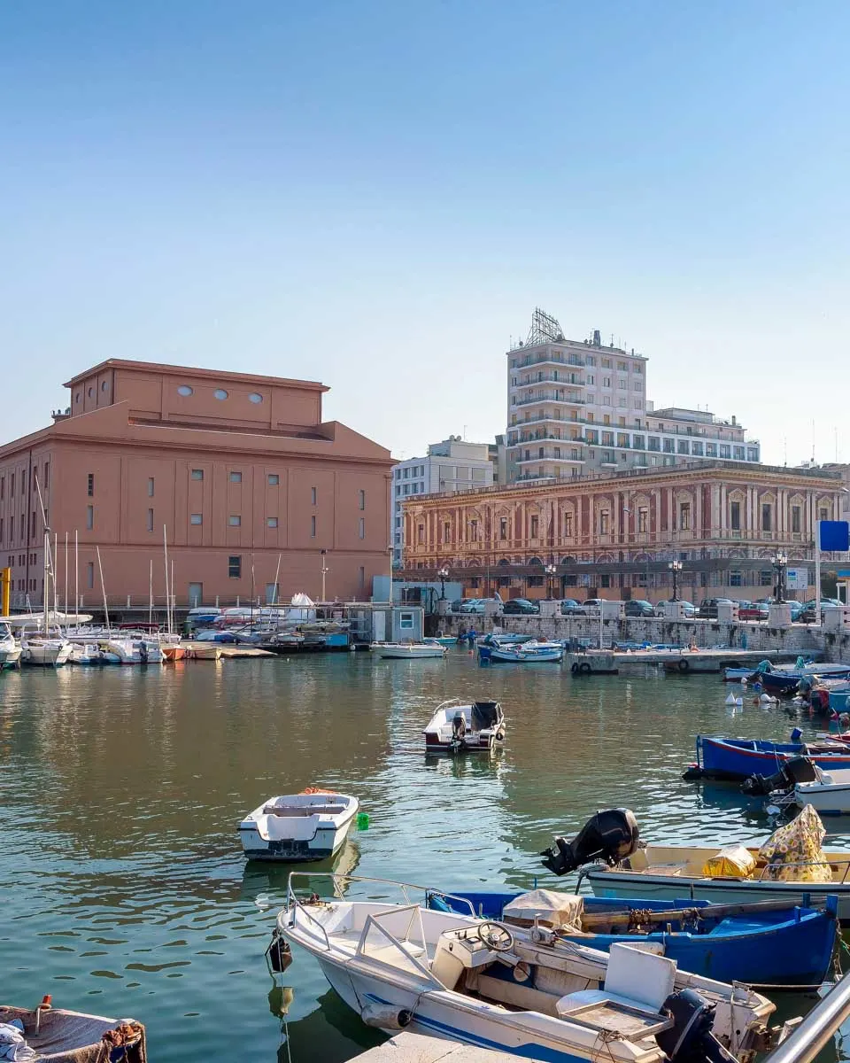 The Port of Bari Italy seen on a bike tour