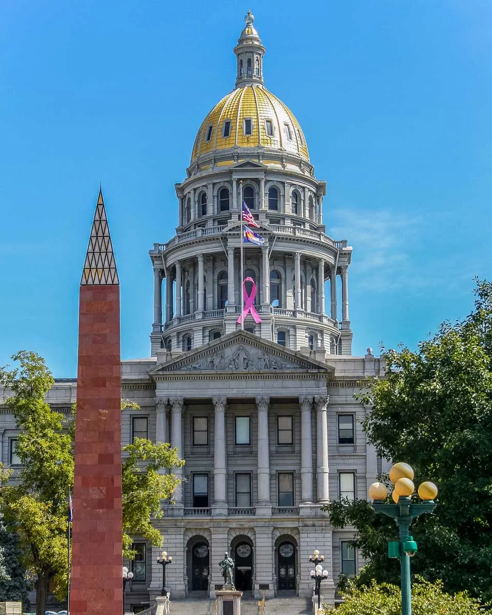 The State Capitol Building in Denver Colorado seen on a walking tour