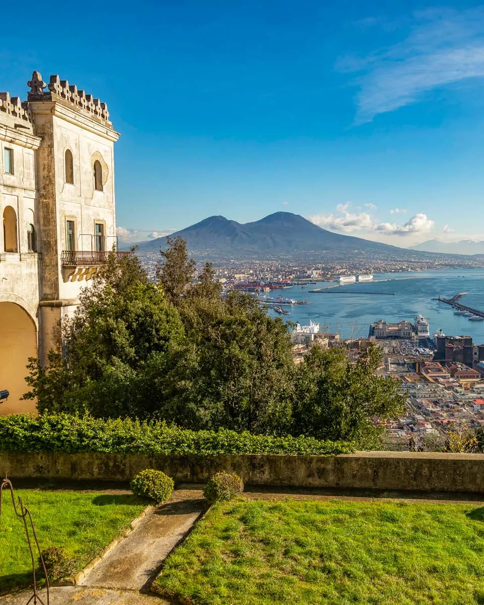 The view of Naples from Certosa di San Martino in Naples Italy
