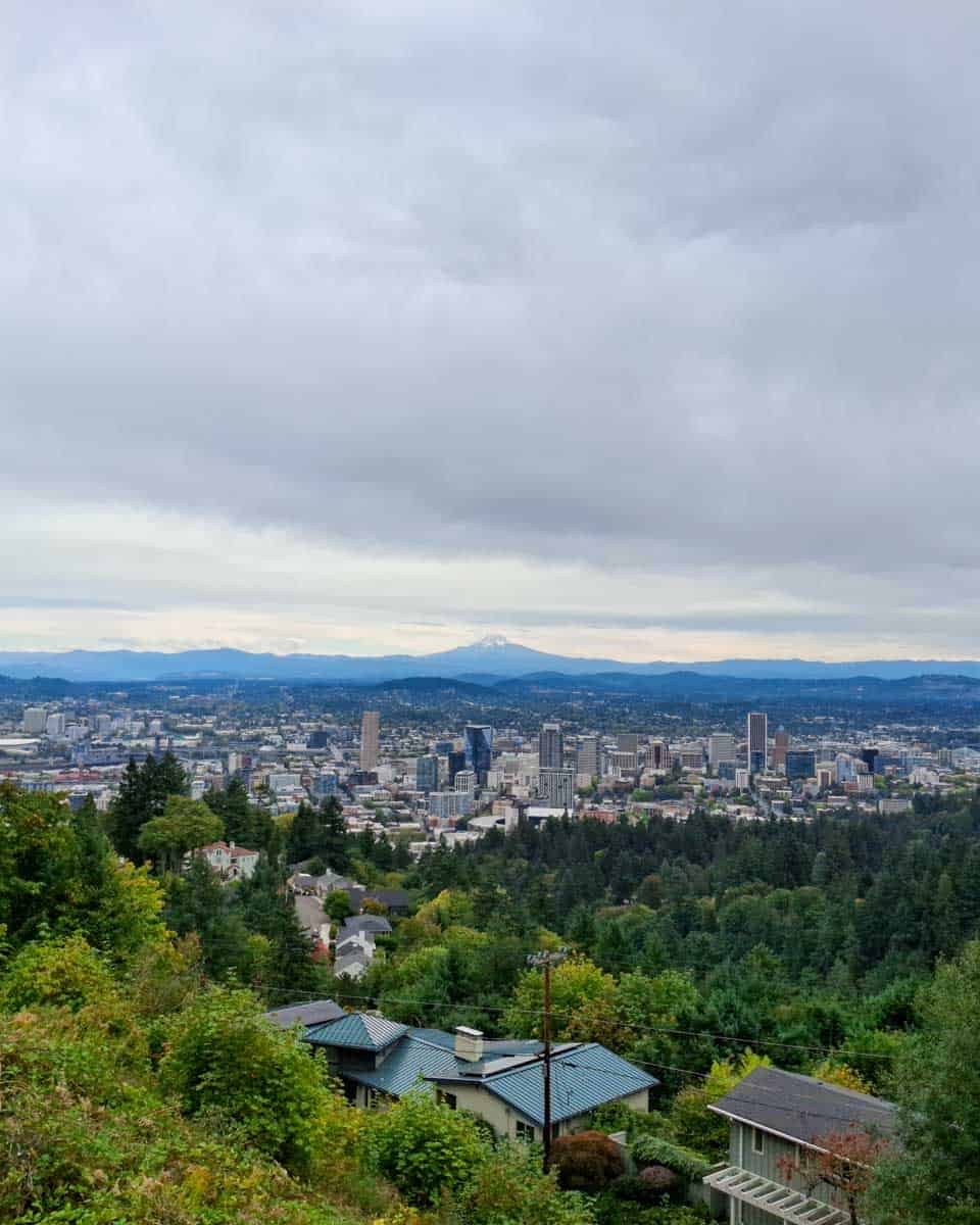 The view of Portland from Pittock Mansion in Portland Oregon