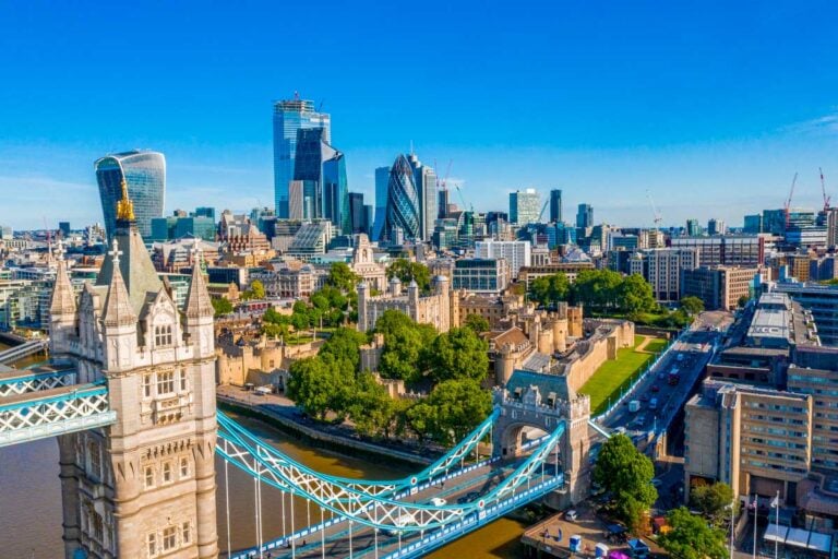 View of London from the sky