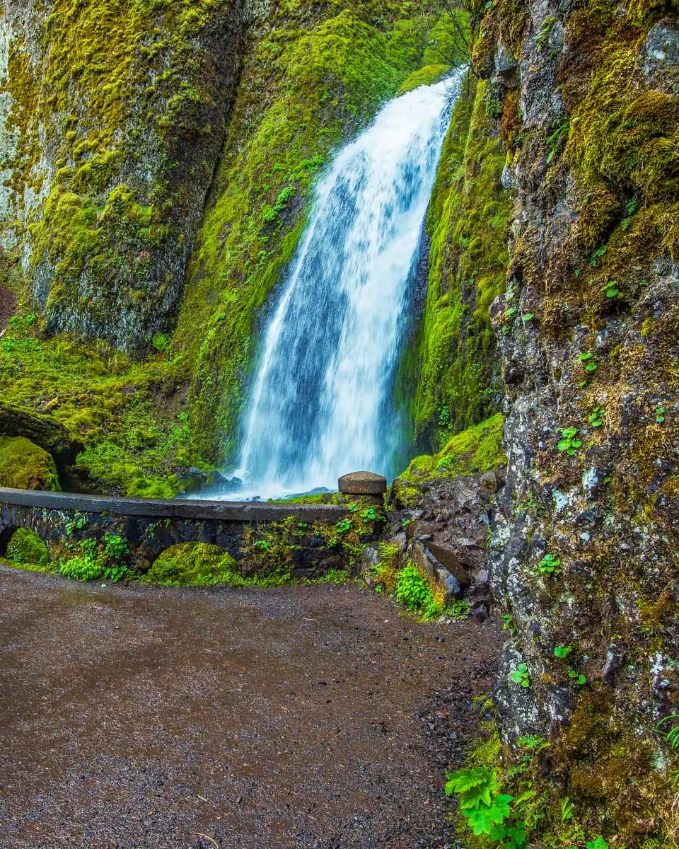 Wahkeena Falls seen on an ebike tour from Portland Oregon