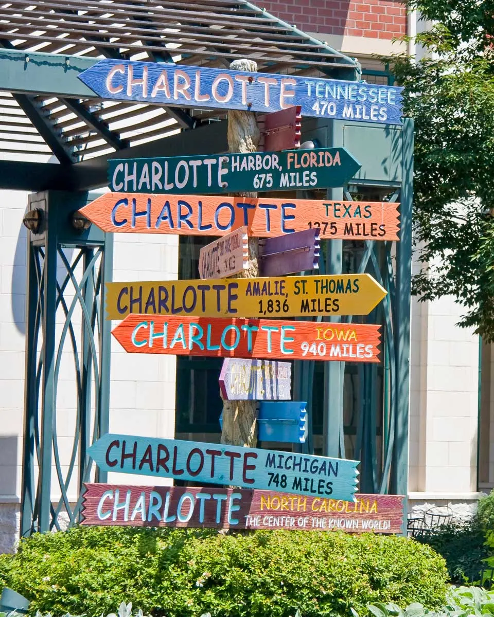 A sign on The Green sen on a segway tour of Charlotte North Carolina