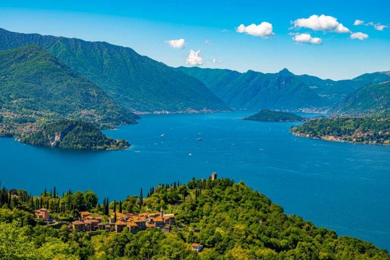 Aerial view of Lake Como Italy