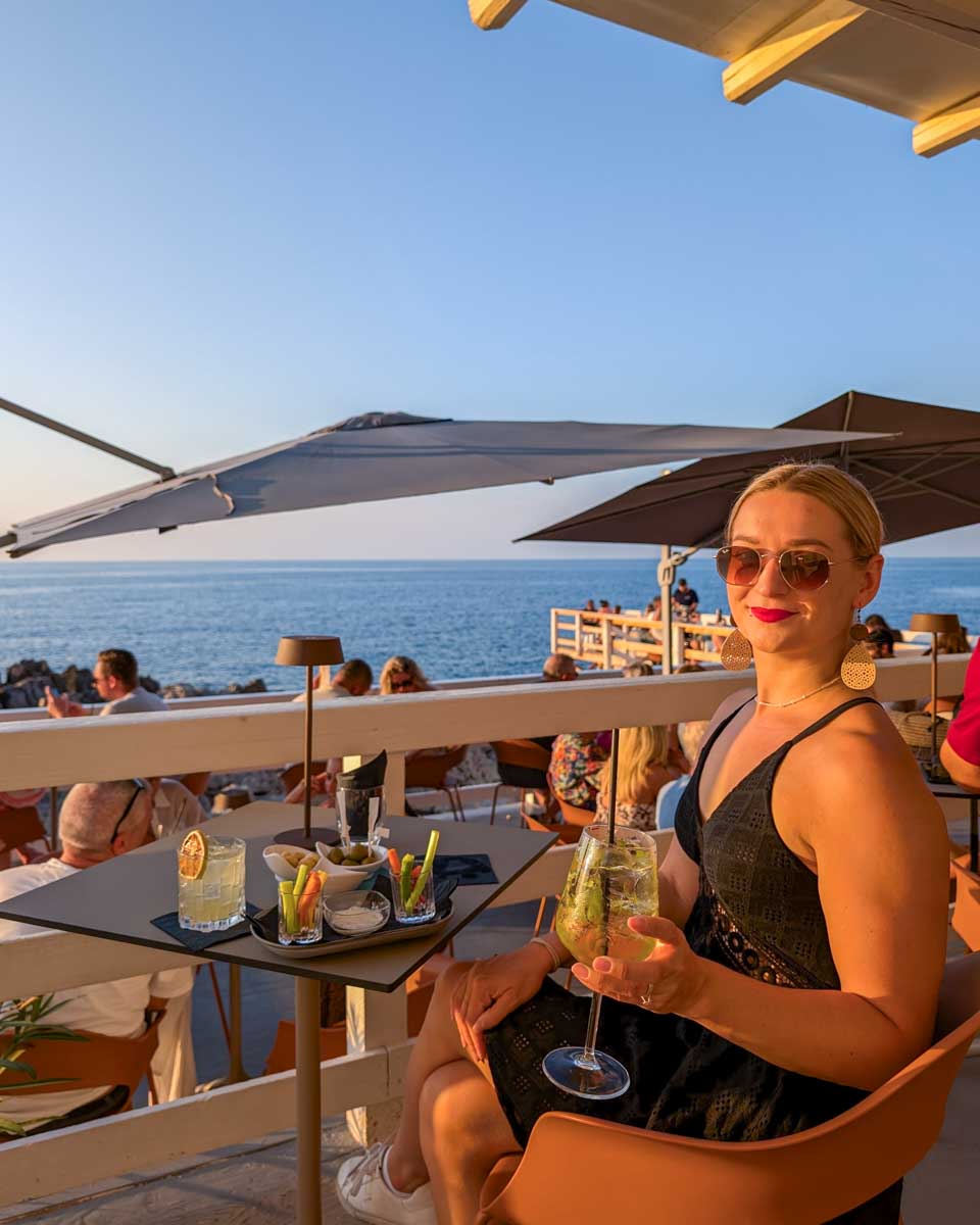 Bailey enjoys a cocktail on the beach in Znjan Split Croatia 1