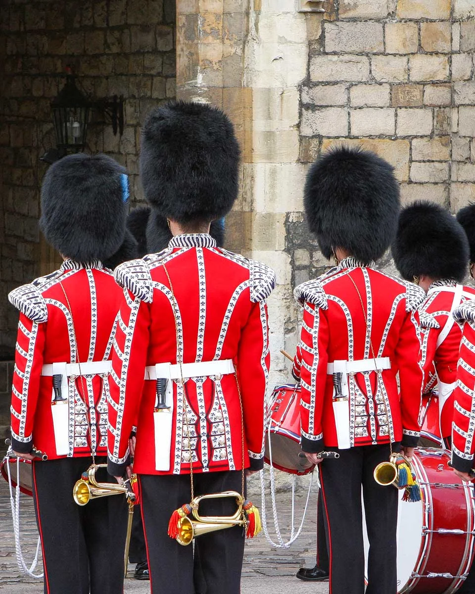 Changing of the guards at Windsor Castle on a tour from London England