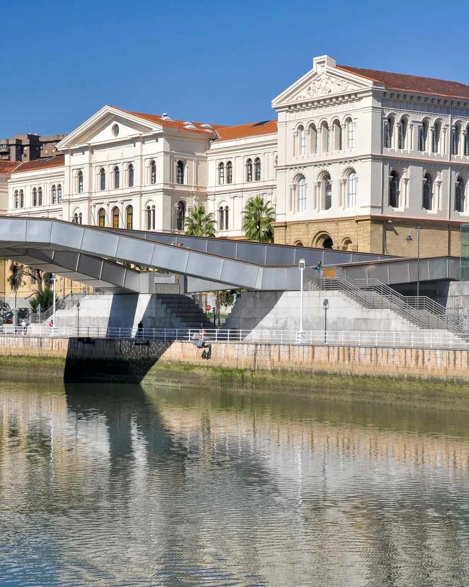Deusto University and foot bridge in Deusto Bilbao Spain