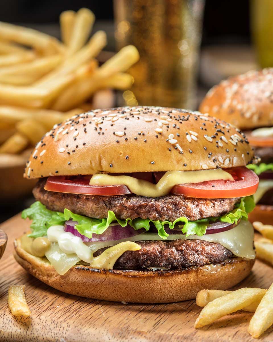 Hamburgers and French fries eaten in Dubrovnik, Croatia