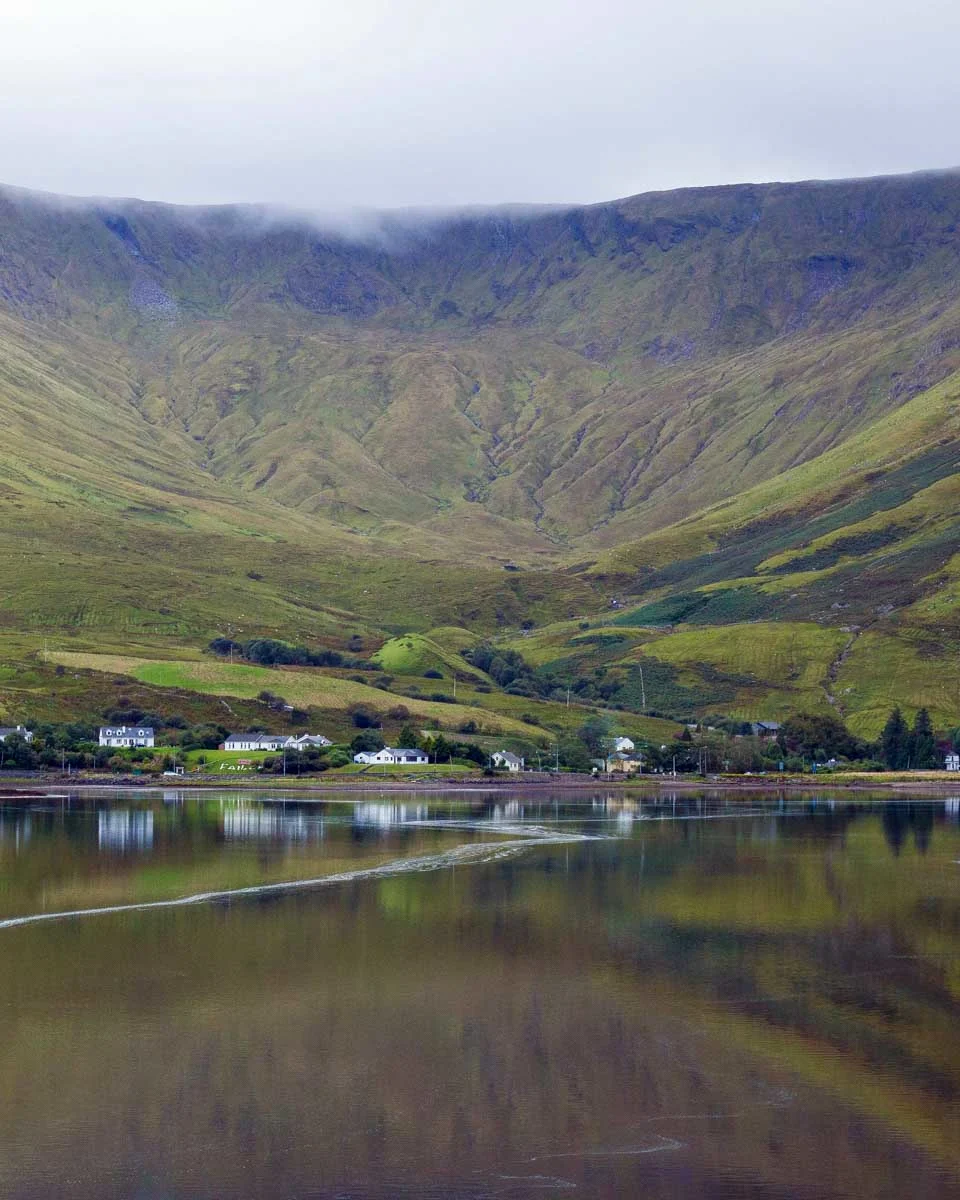 Leenane Village and Killary Fjord seen on a tour to Connemara on a tour from Galway Ireland