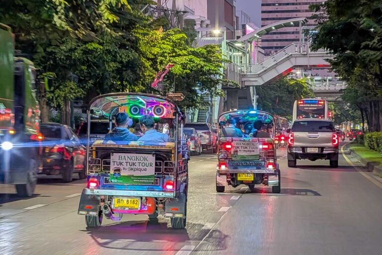 Lit tuk tuks on a tour in Bangkok Thailand (5)