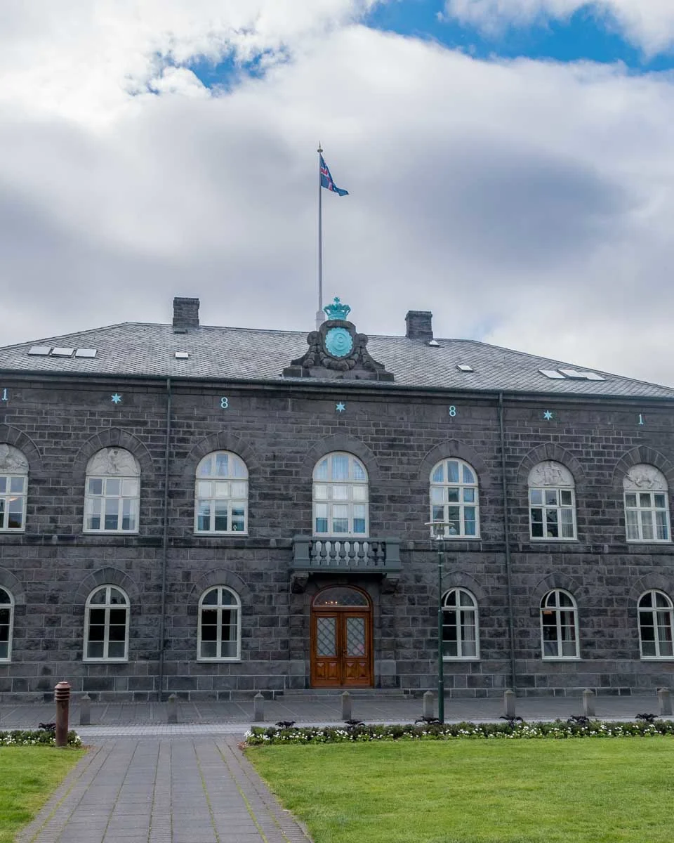 The Reykjavik Parliament Building seen on a walking tour in Iceland