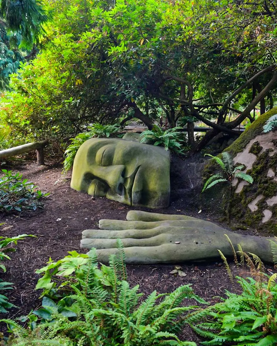 The famous Moss Lady at the Beacon Hill Park in Victoria BC