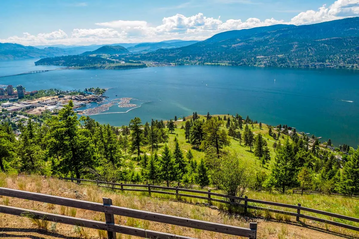 View of Kelowna and landscape in BC