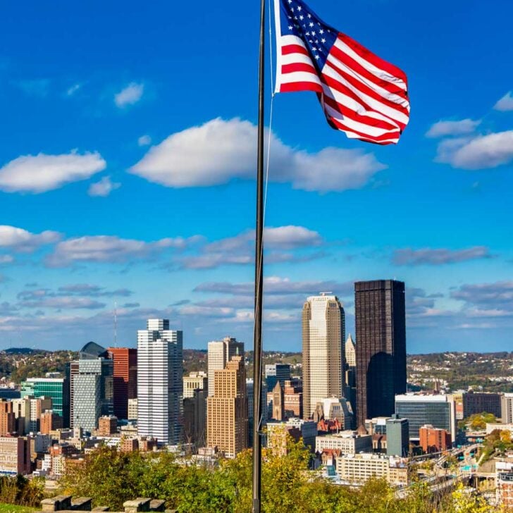 View of Pittsburgh from Mount Washington during a tour of Pittsburgh Pennsylvania