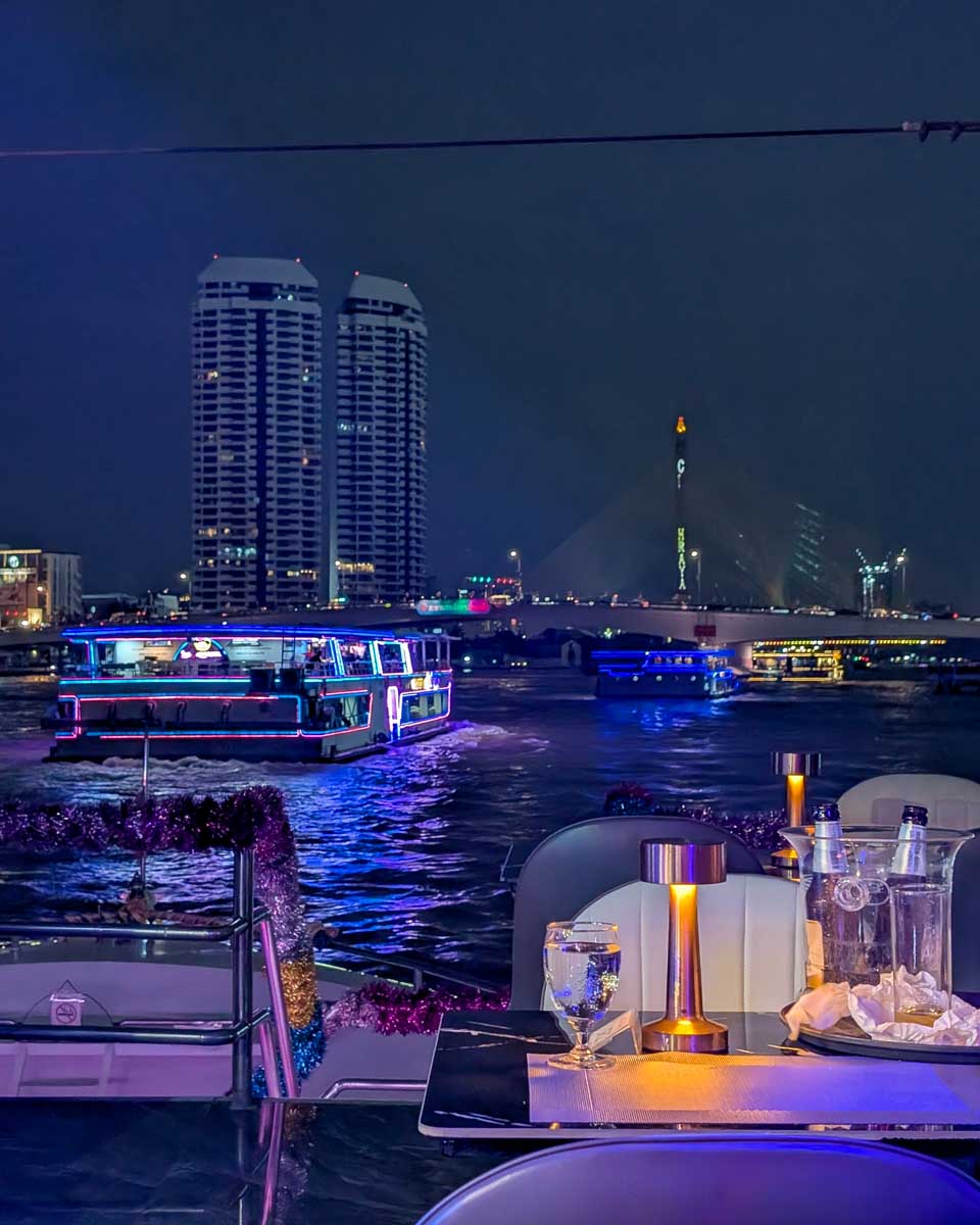 Views of Bangkok at night on the cruise in Bangkok Thailand (40)