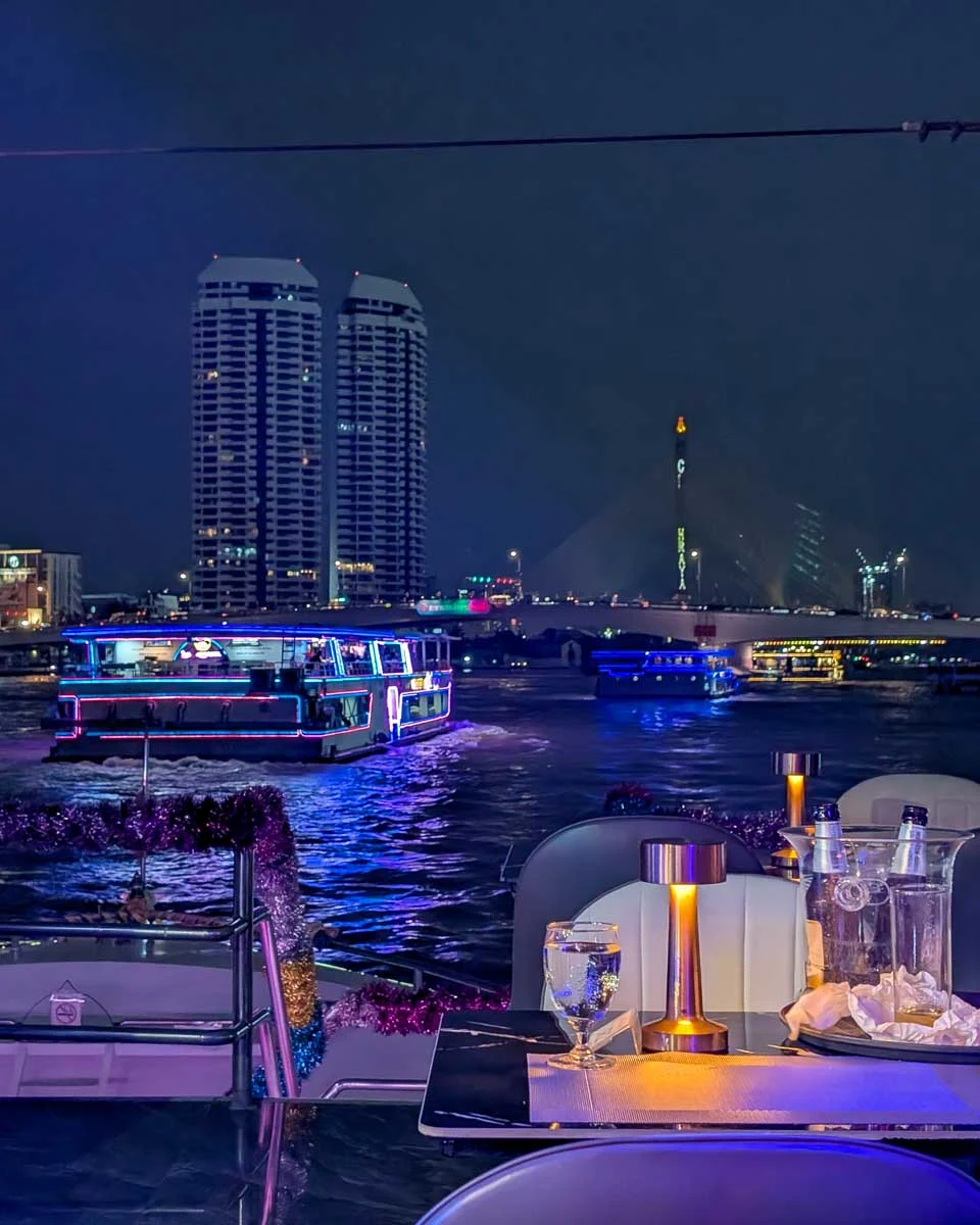 Views of Bangkok at night on the cruise in Bangkok Thailand (40)