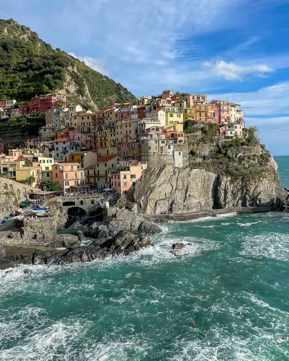 Views of a village from a trek hike of Cinque Terre Italy