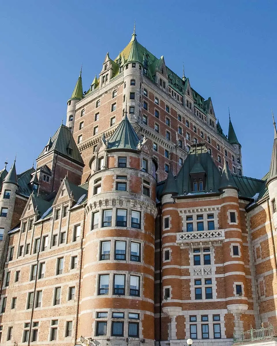 chateau-frontenac-seen-during-an-ebike-tour-of-Quebec-City-Quebec on a tour from Montreal