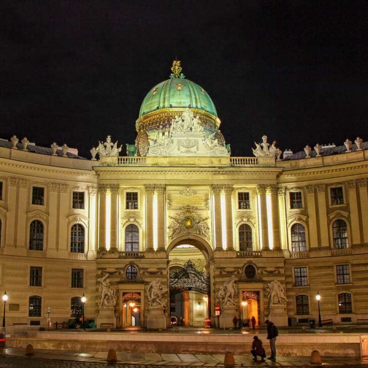 hofburg palace night Vienna Austria