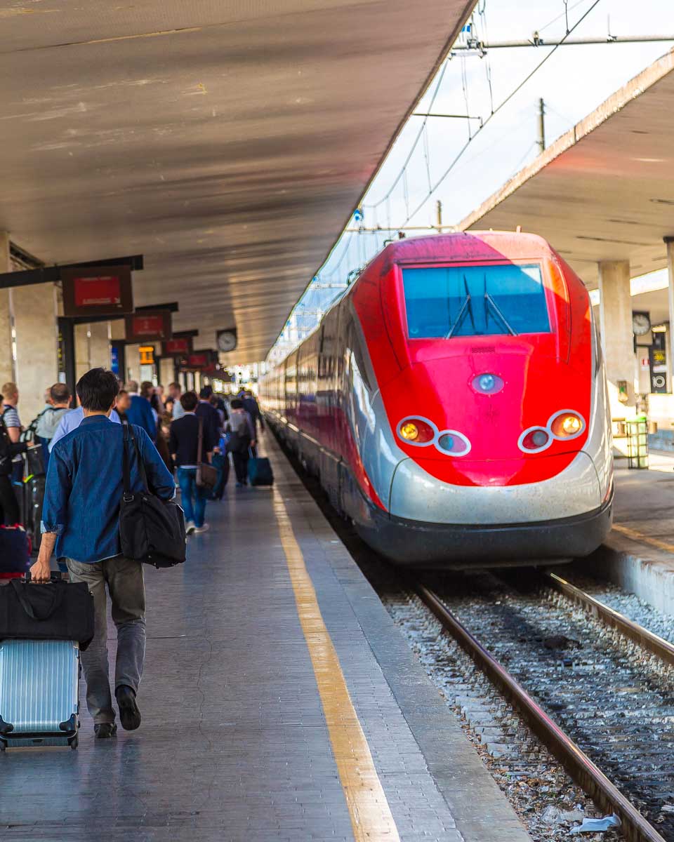 A-train-in-the-metro-in-Bologna Centrale Station Bologna Italy