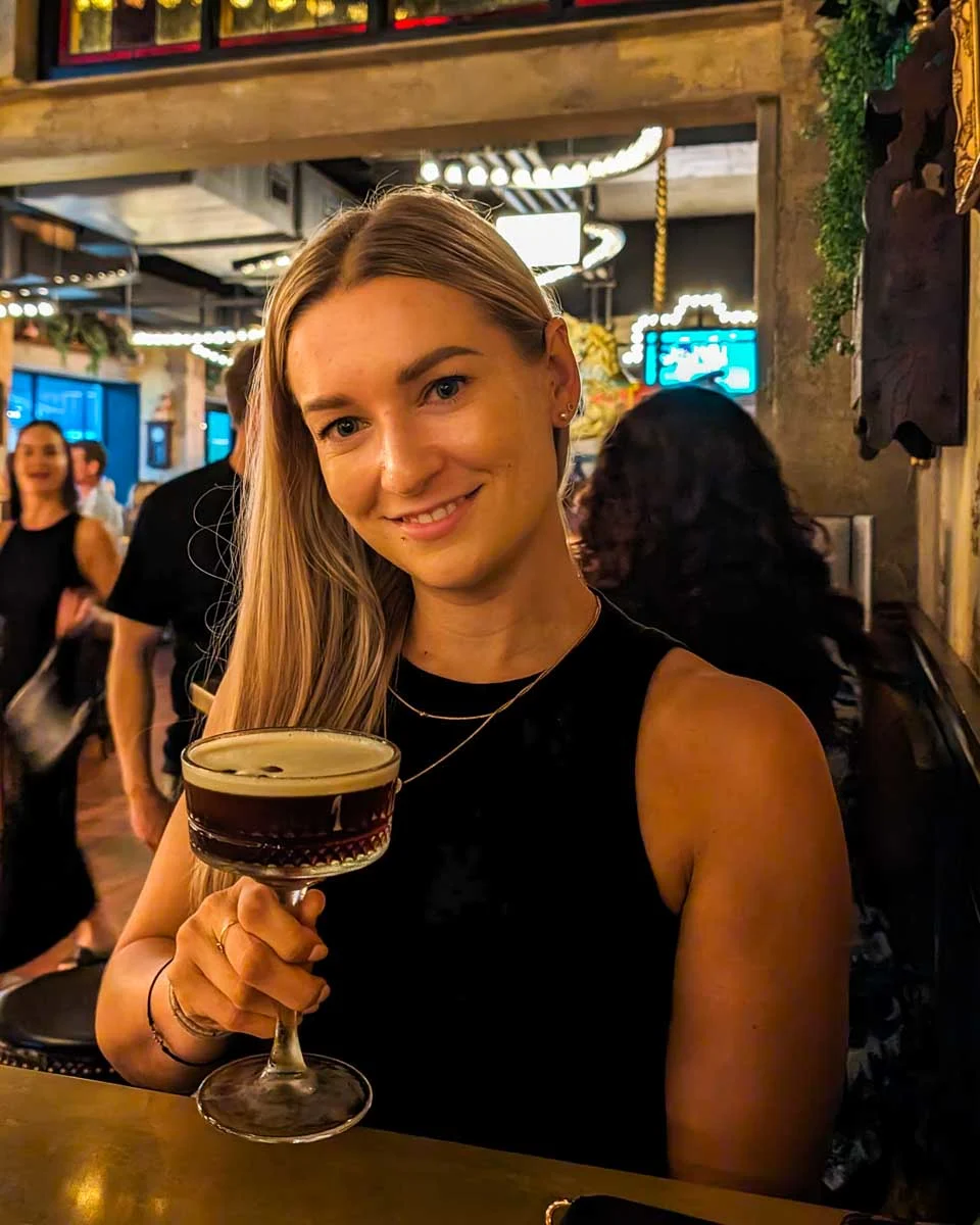 Bailey-enoys-a-cocktail-while-out-in-Toronto Canada