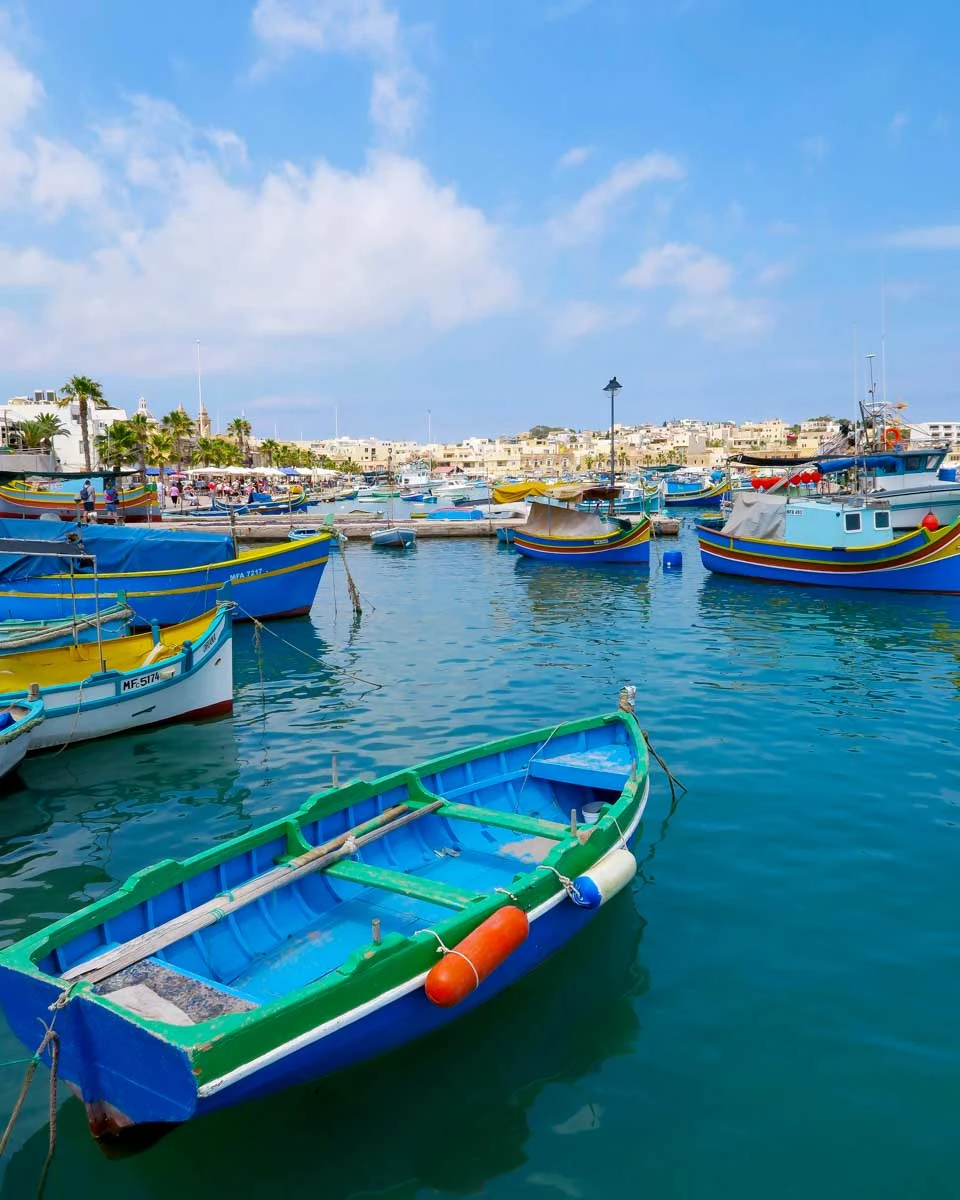 Marsaxlokk fishing village seen on a tour from Valletta Malta