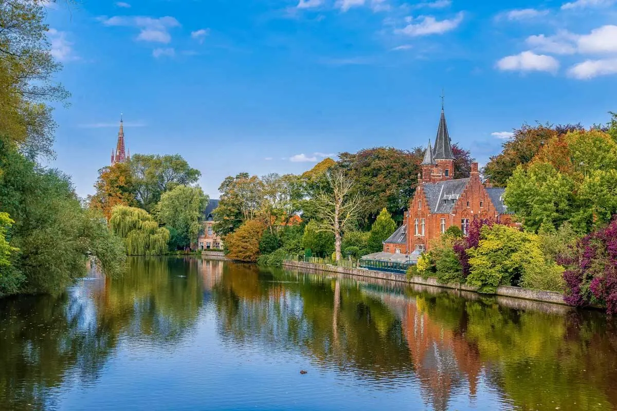 Minnerwater park. Bruges, Belgium