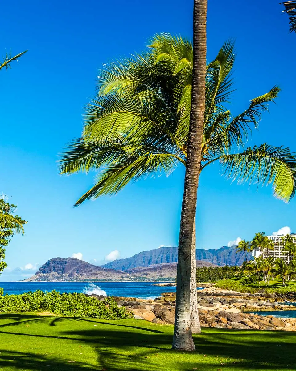 Nai'a Lagoon looking at the Leeward Coast on Oahu Hawaii