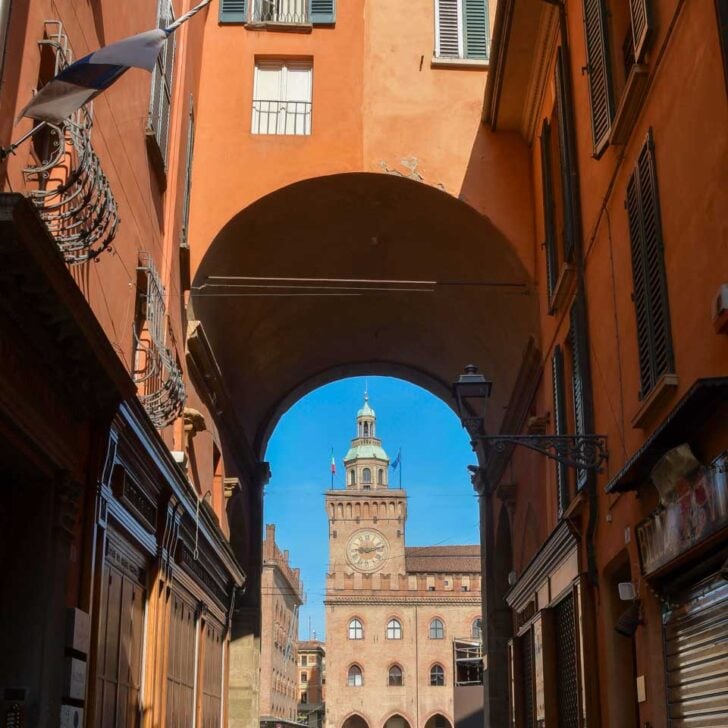 The Piazza Maggiore in Bologna Italy