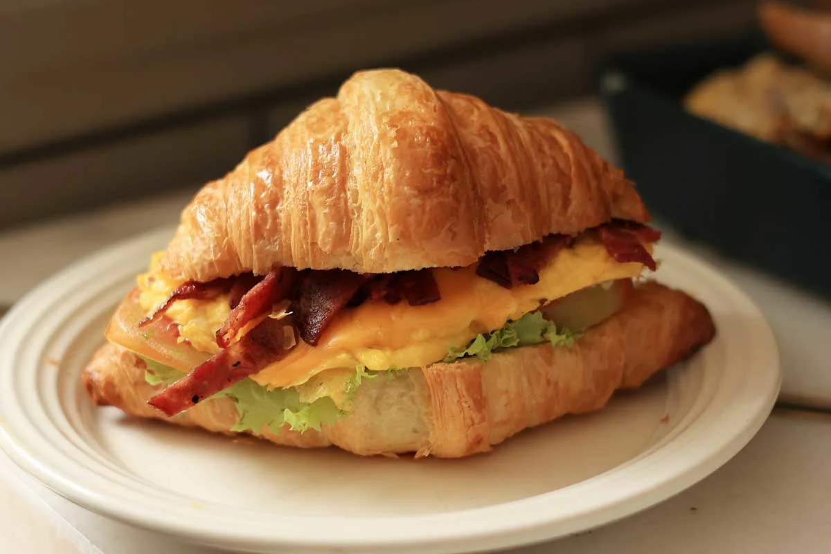 A-croissant breakfast-sandwich-bought-in-Sorrento Italy