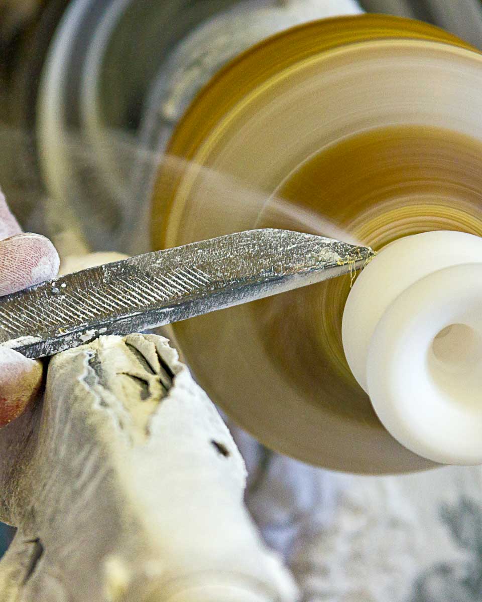 Alabaster making workshop in Volterra Italy on a a tour from Livorno