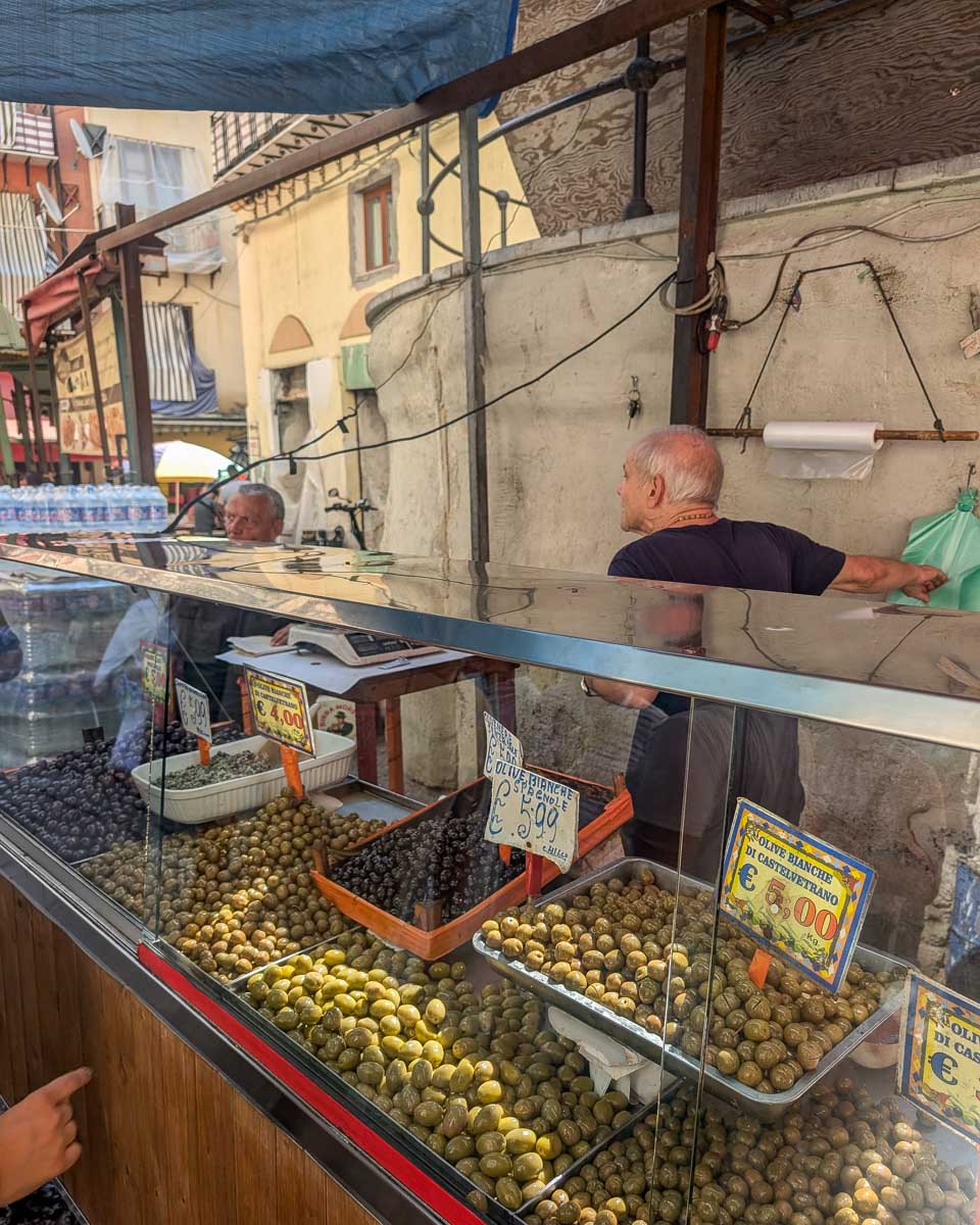 An-olive-stand-seen-on-a-food-tour-in-Livorno-Italy