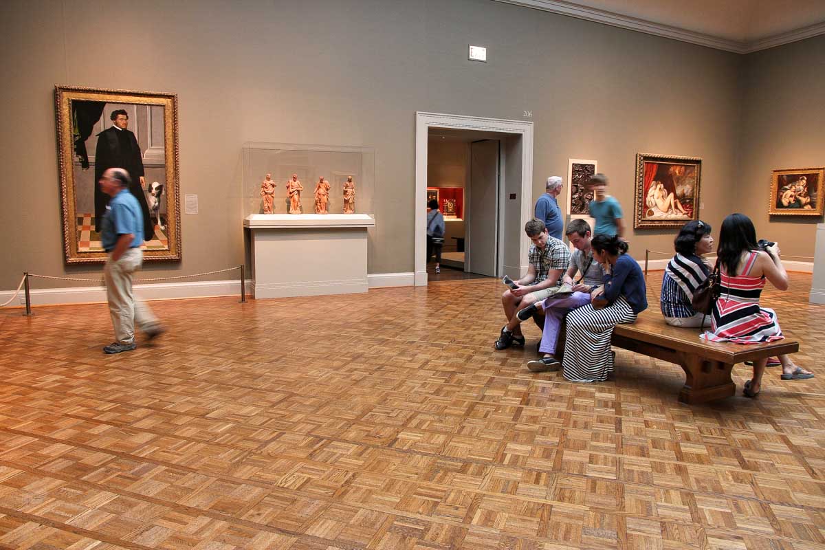 Inside the Art Institute of Chicago on a tour in Chicago Illinois