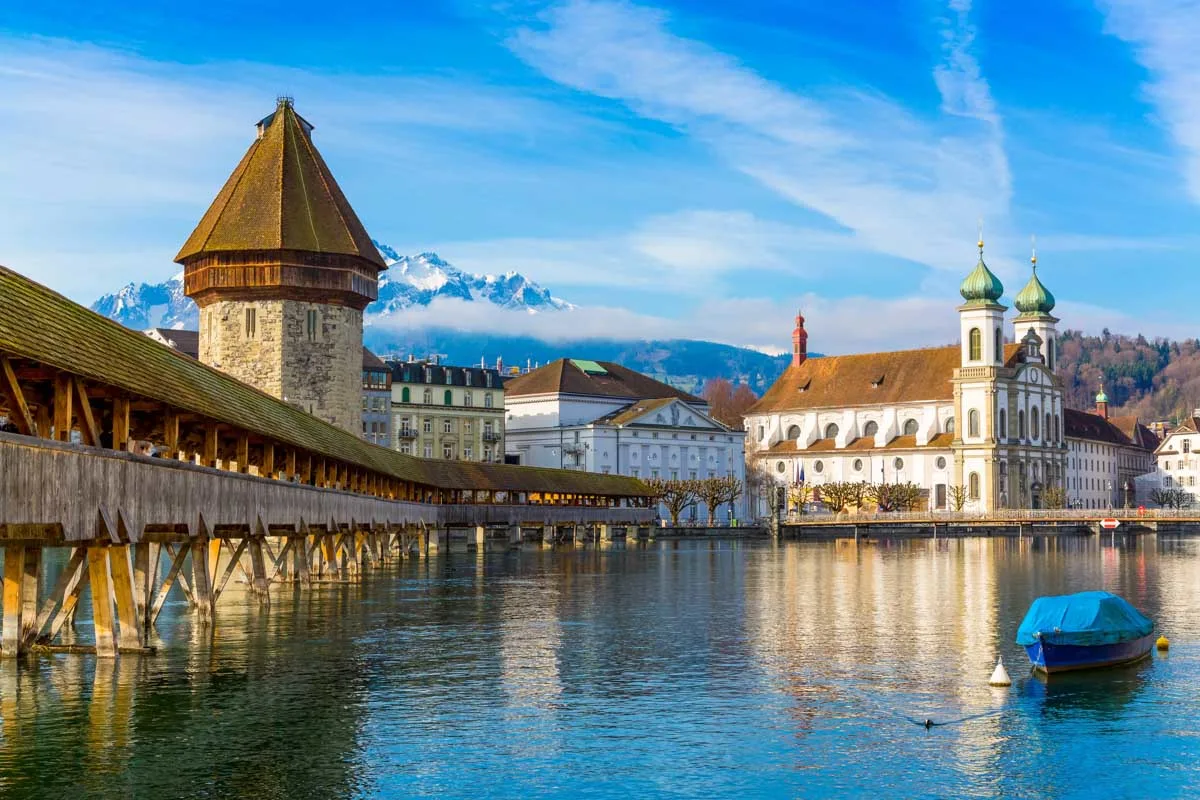 Kapellbrucke historic Chapel Bridge in Lucerne