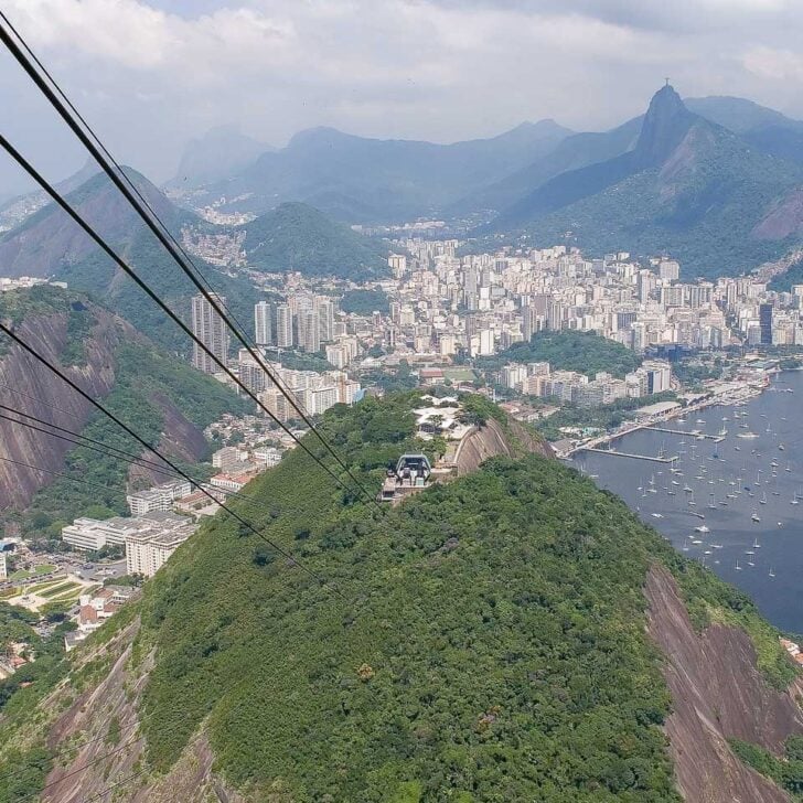 The view of Rio de Janeiro from the cable car to sugarloaf mountain in the Botafogo district 1