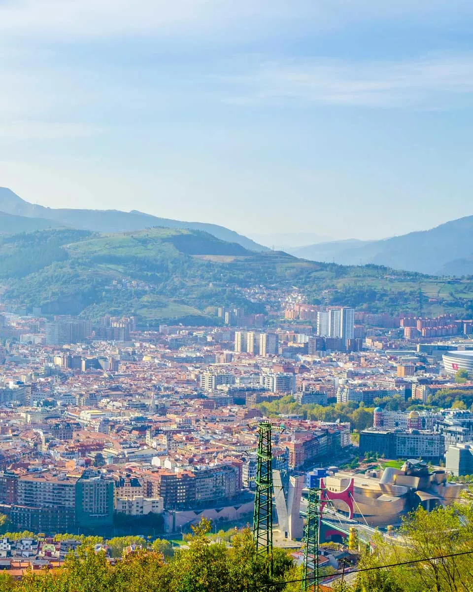 View from Artxanda Mountain in Bilbao Spain